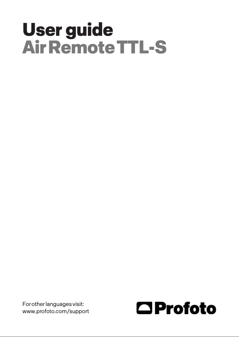 First page image of the manual for Air Remote TTL-S