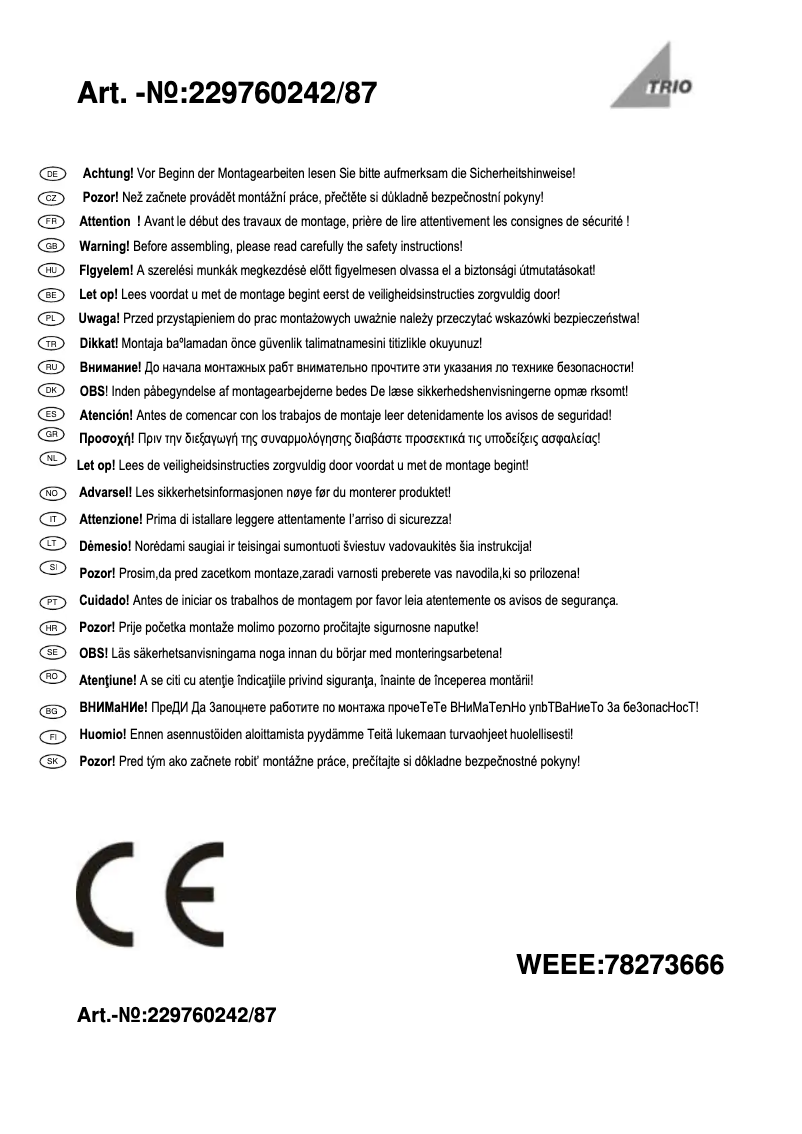 First page image of the manual for Oka