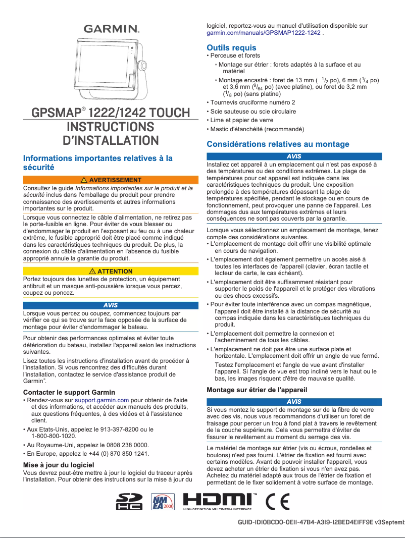 First page image of the manual for GPSMAP 1222xsv Touch