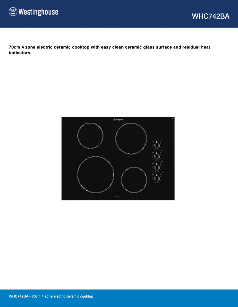 First page image of the manual for WHC742BA