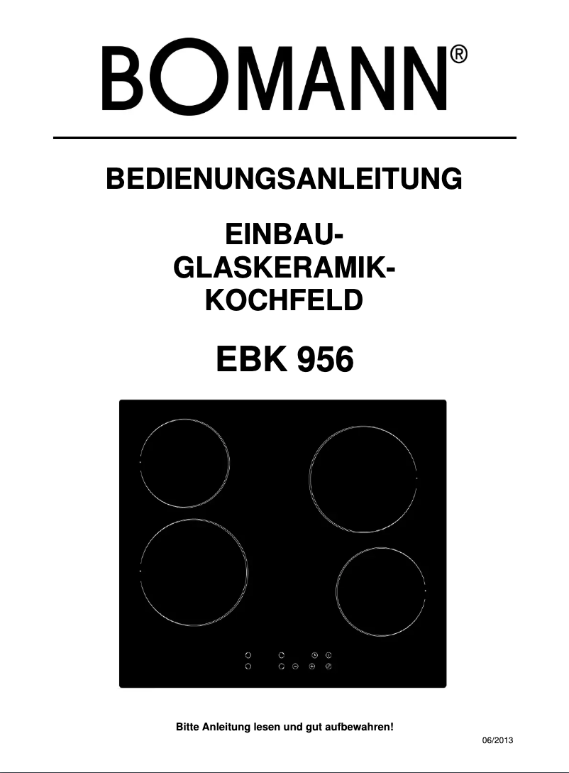 Page 1 of the manual User Manual Bomann EBK 956