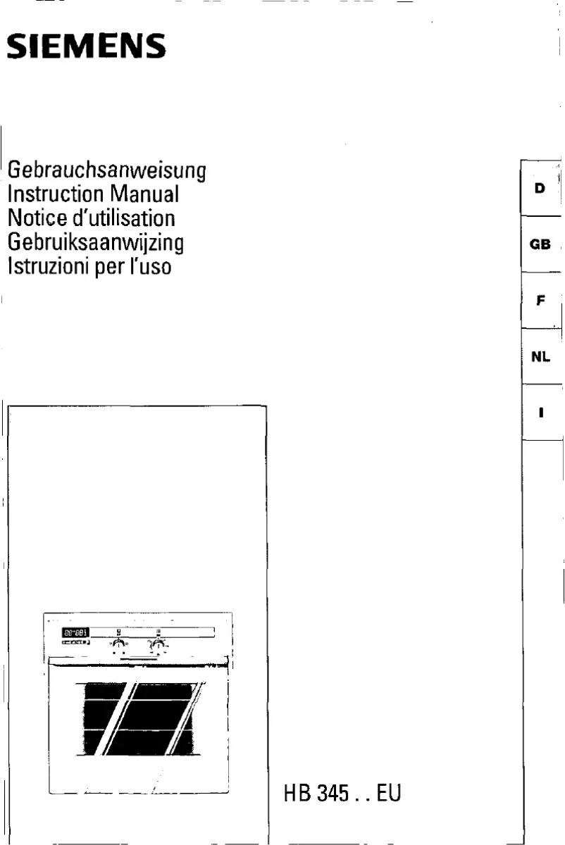 Page 1 of the manual User Manual Siemens HB34520