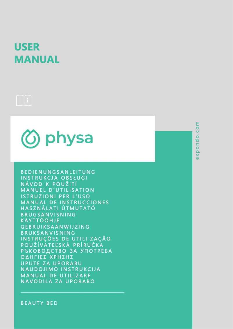 Page 1 of the manual User Manual Physa Trento