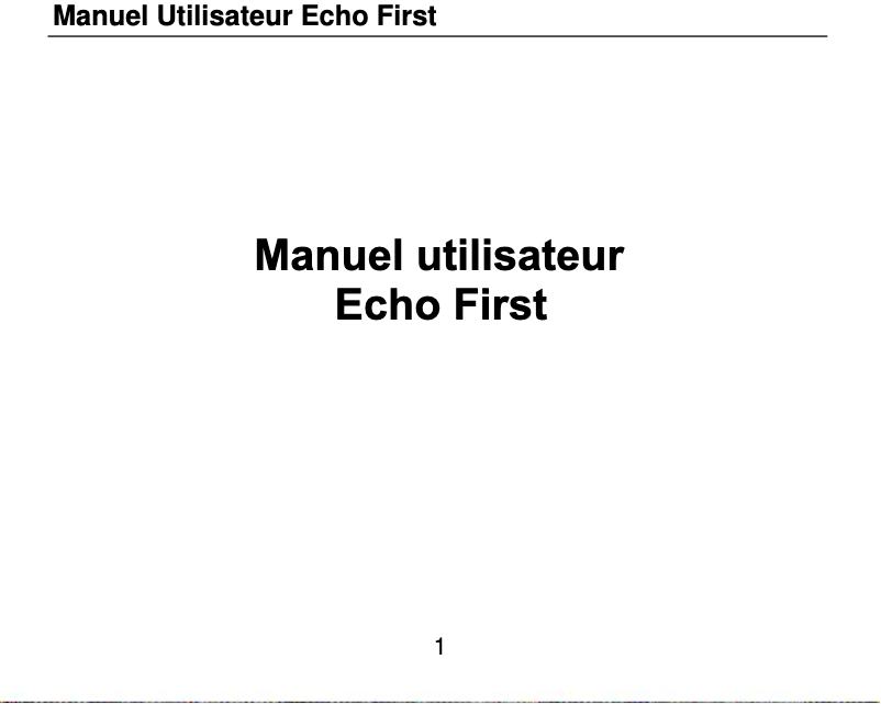 Page 1 of the manual User Manual Echo First