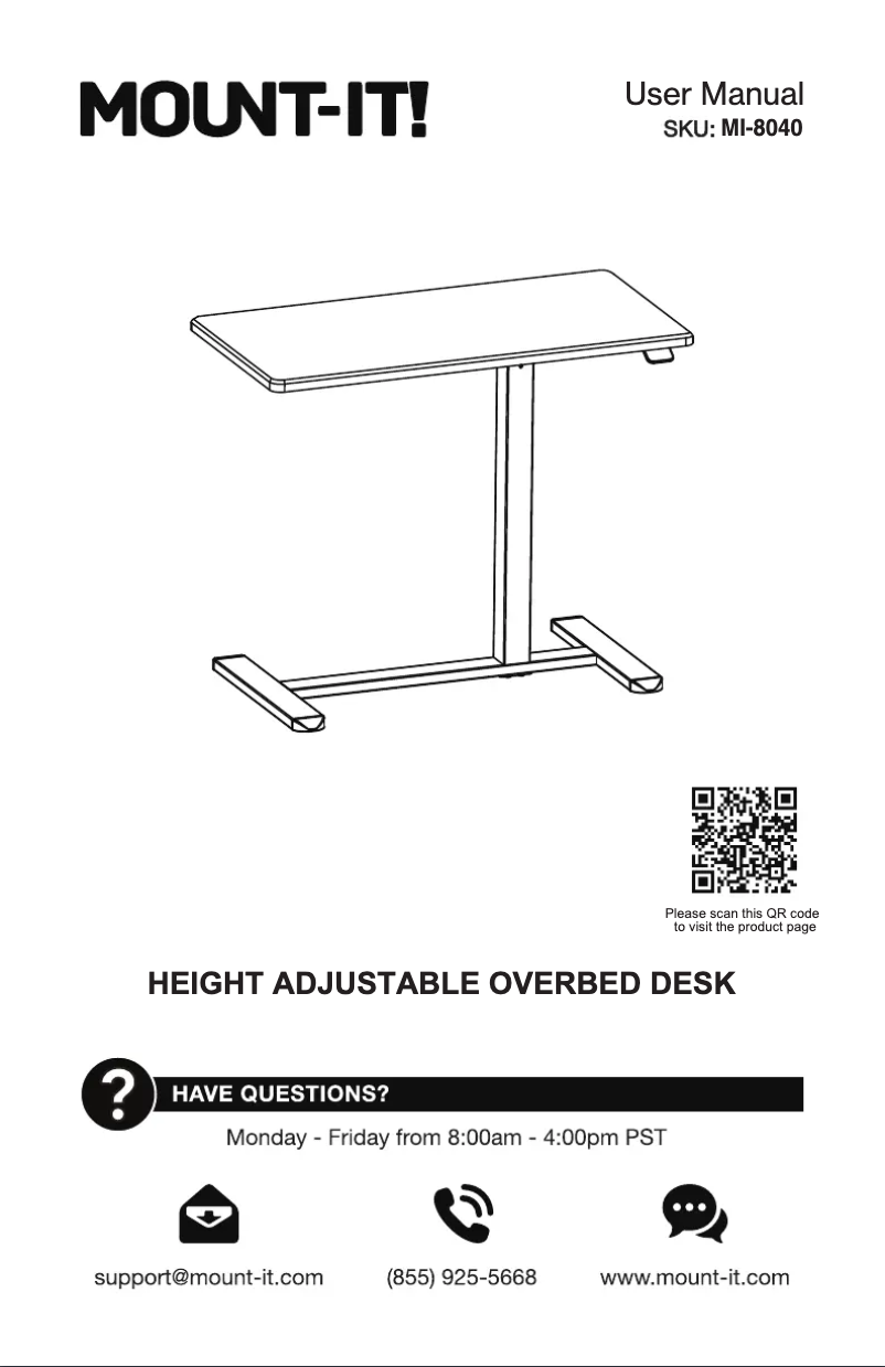 Page 1 of the manual User Manual Mount-It! MI-8040