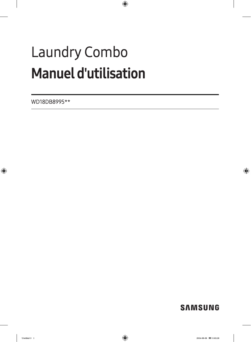 Page 1 of the manual User Manual Samsung WD18DB8995BZ