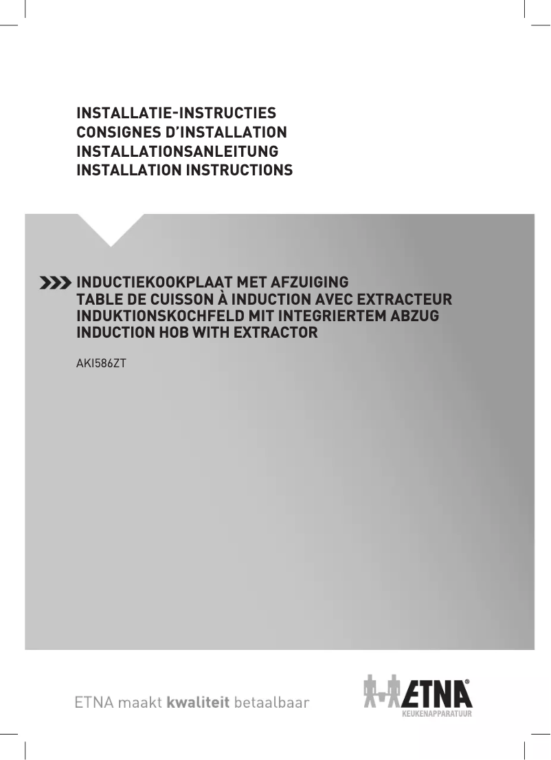 Page 1 of the manual Installation Guide Etna AKI586ZT