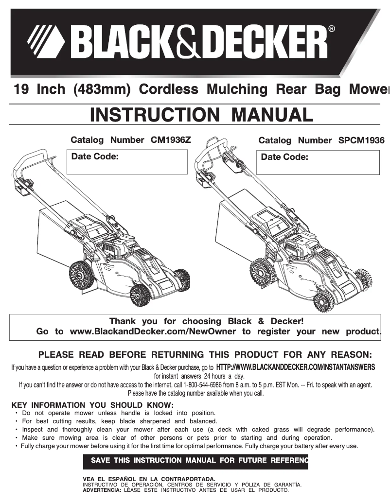 First page image of the manual for SPCM1936