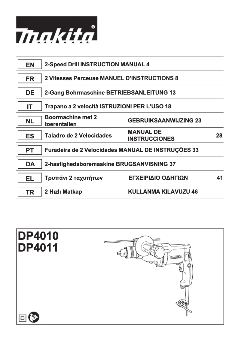Page 1 of the manual User Manual Makita DP4011