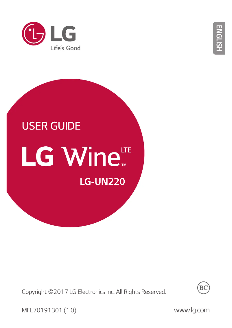 Page 1 of the manual User Manual LG Wine