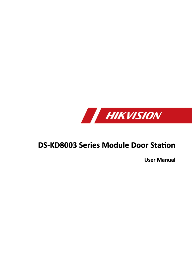 First page image of the manual for DS-KD8003Y-IME2/S