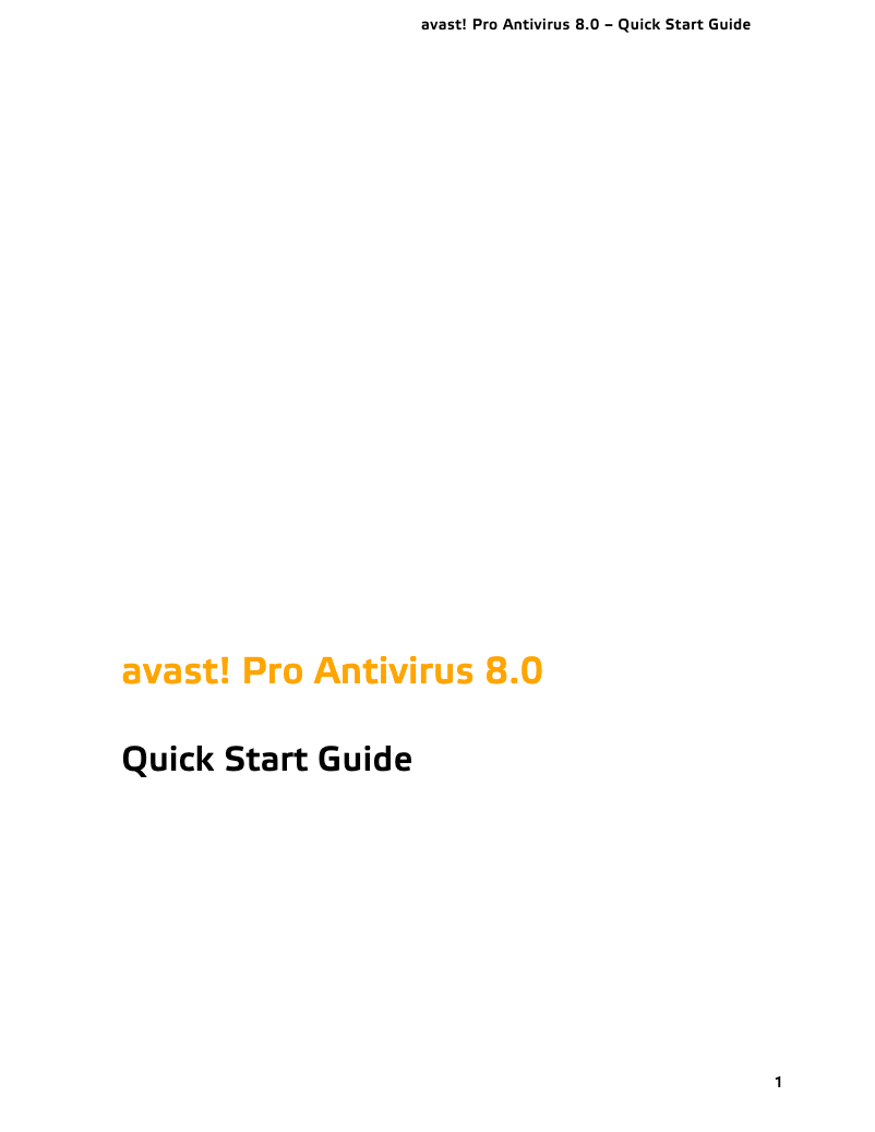 Image de la première page du manuel de l'appareil Antivirus 8.0 Pro