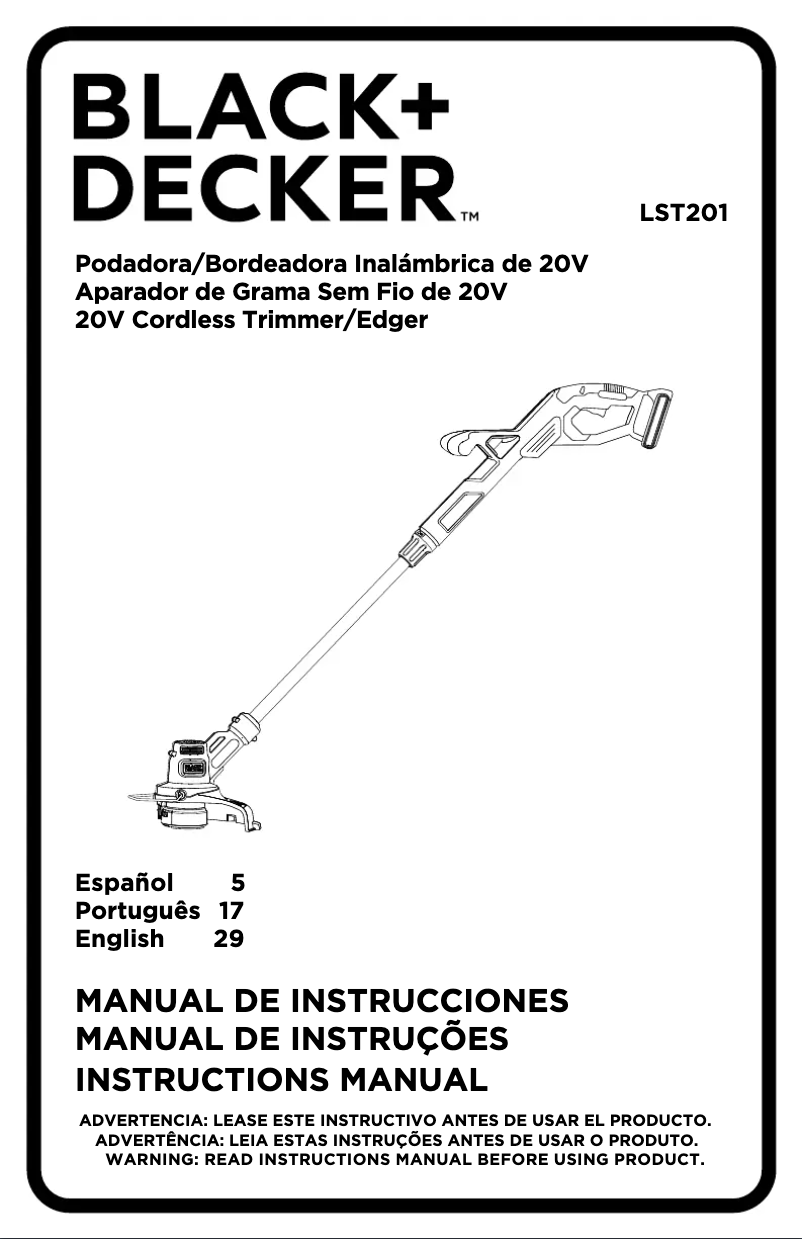 First page image of the manual for LST220FC