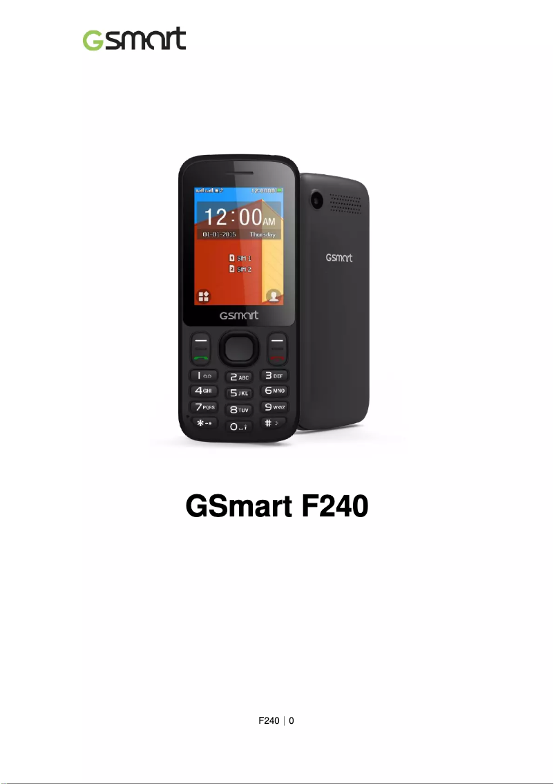 First page image of the manual for F240