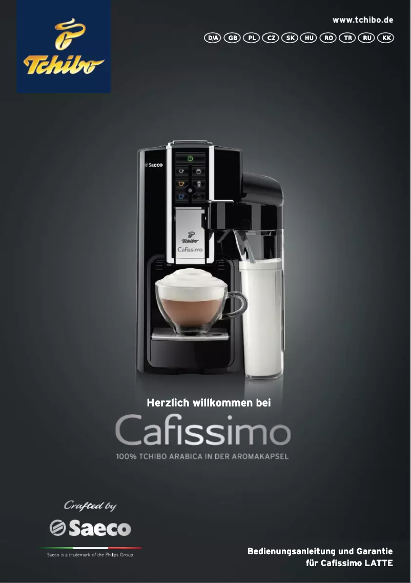 First page image of the manual for Latte HD8603