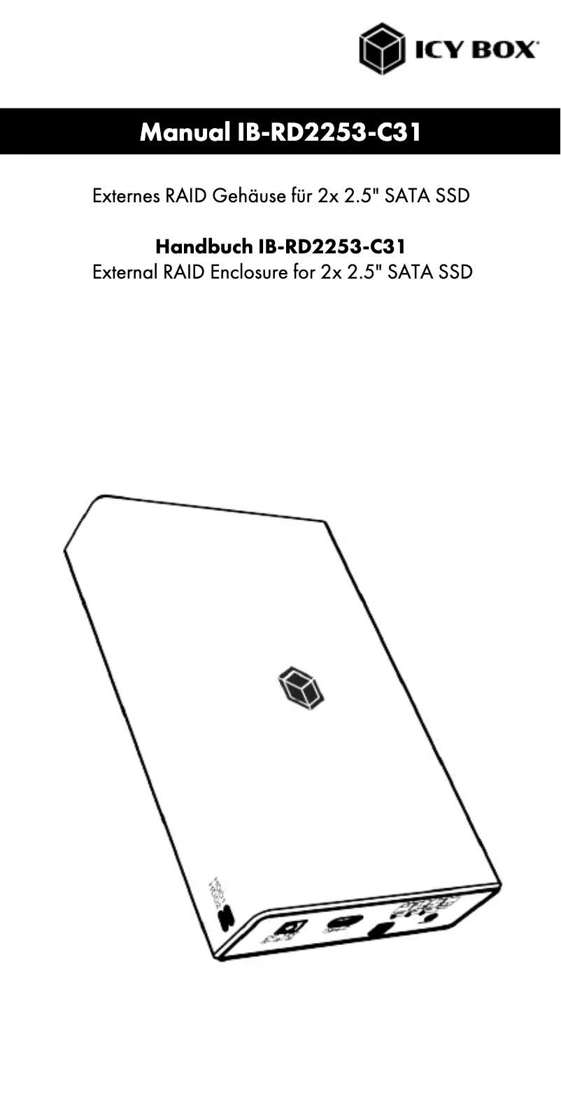 Page 1 of the manual User Manual Icy Box IB-RD2253-C31