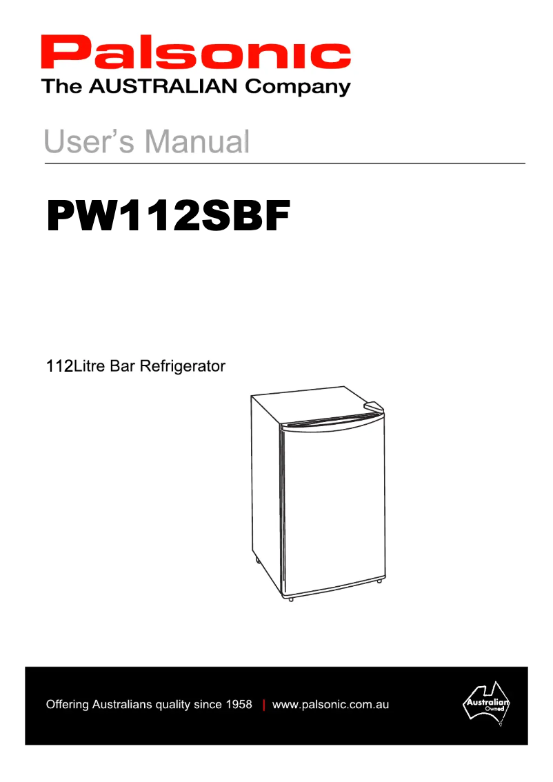 First page image of the manual for PW112SBF