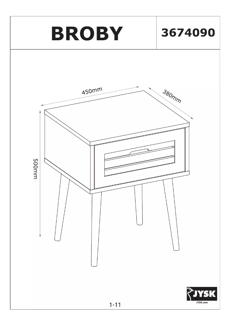 Page 1 of the manual User Manual JYSK Broby
