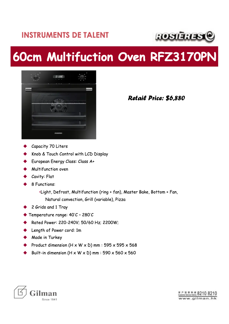 First page image of the manual for RFZ3170PN