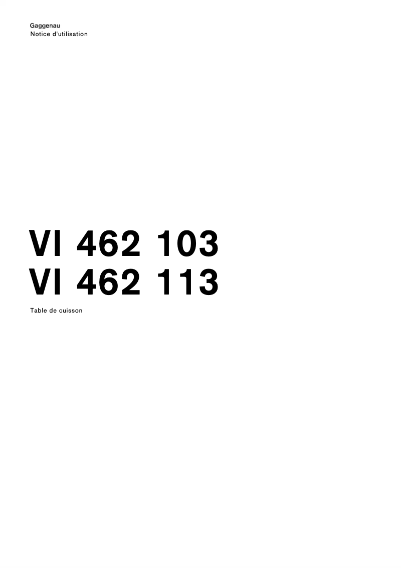 First page image of the manual for VI462103