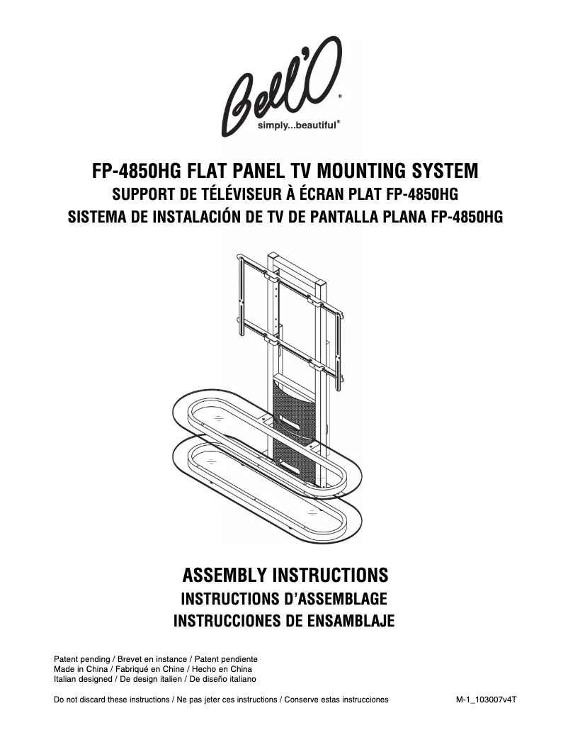 Page 1 of the manual User Manual Bell'O FP-4850HG