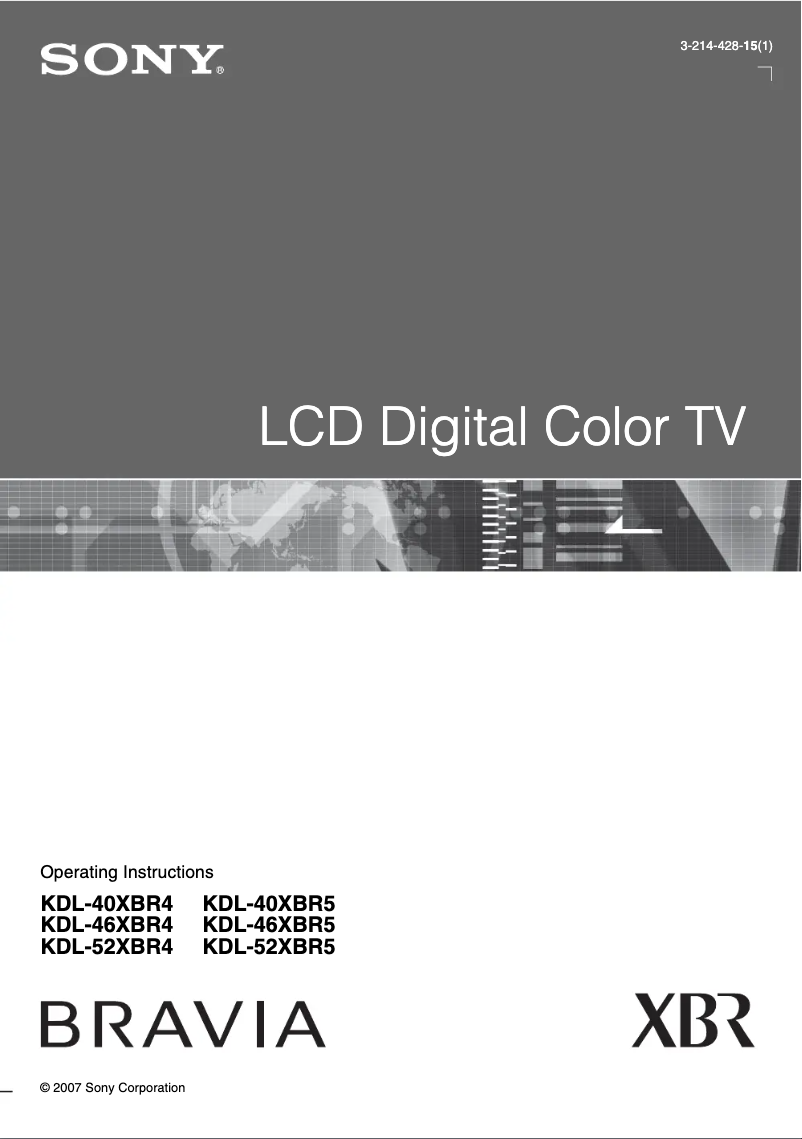 First page image of the manual for Bravia KDL-40XBR5