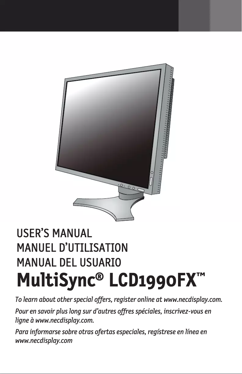First page image of the manual for Multisync LCD1990FXP-BK