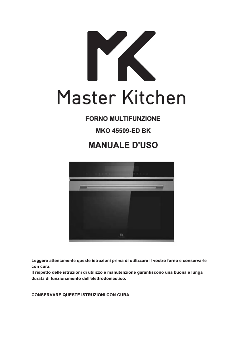 Page 1 of the manual User Manual Master Kitchen MKO 45509-ED BK