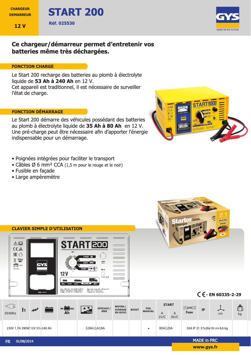 First page image of the manual for Start 200