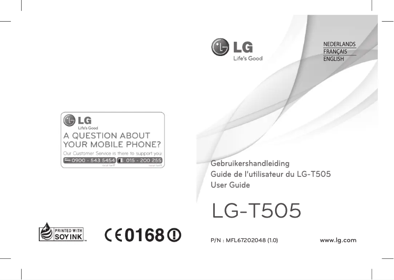 First page image of the manual for LGT505
