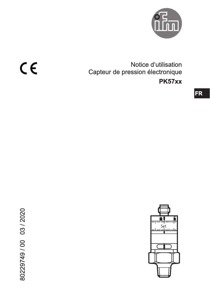 Page 1 of the manual User Manual IFM PK5722