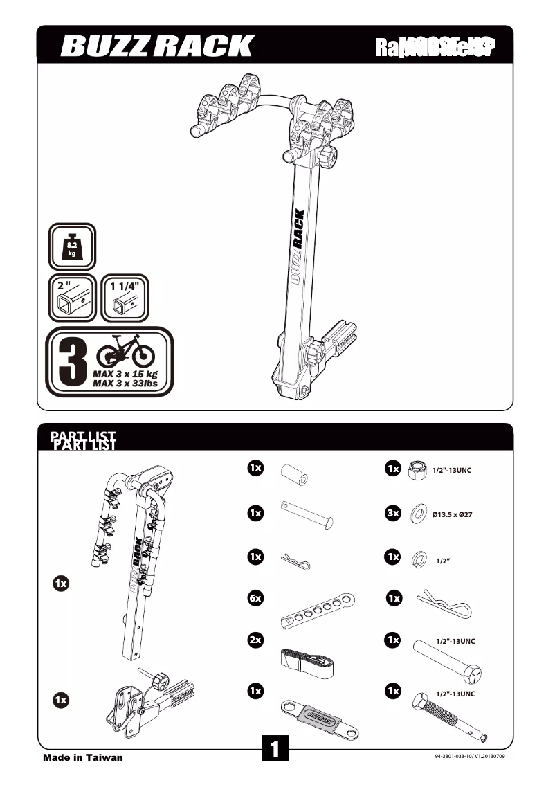 Page 1 of the manual User Manual Buzz Rack Moose H3