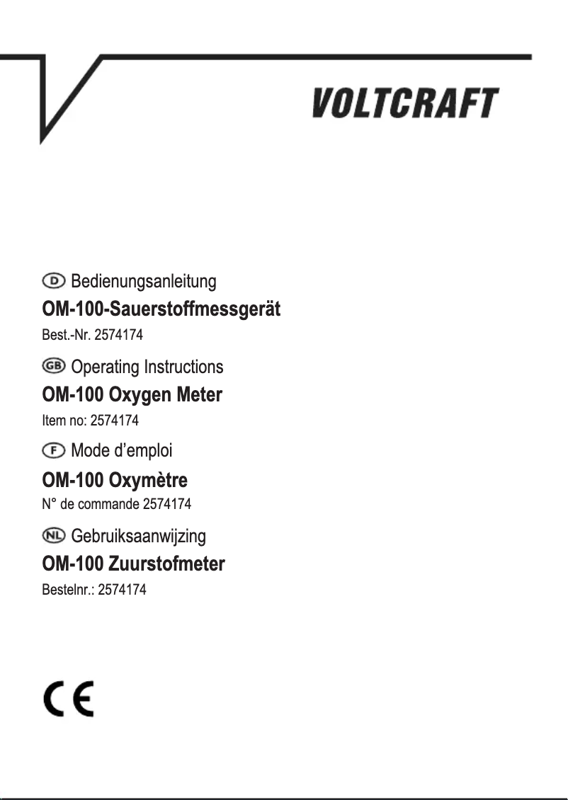 Page 1 of the manual User Manual Voltcraft OM-100
