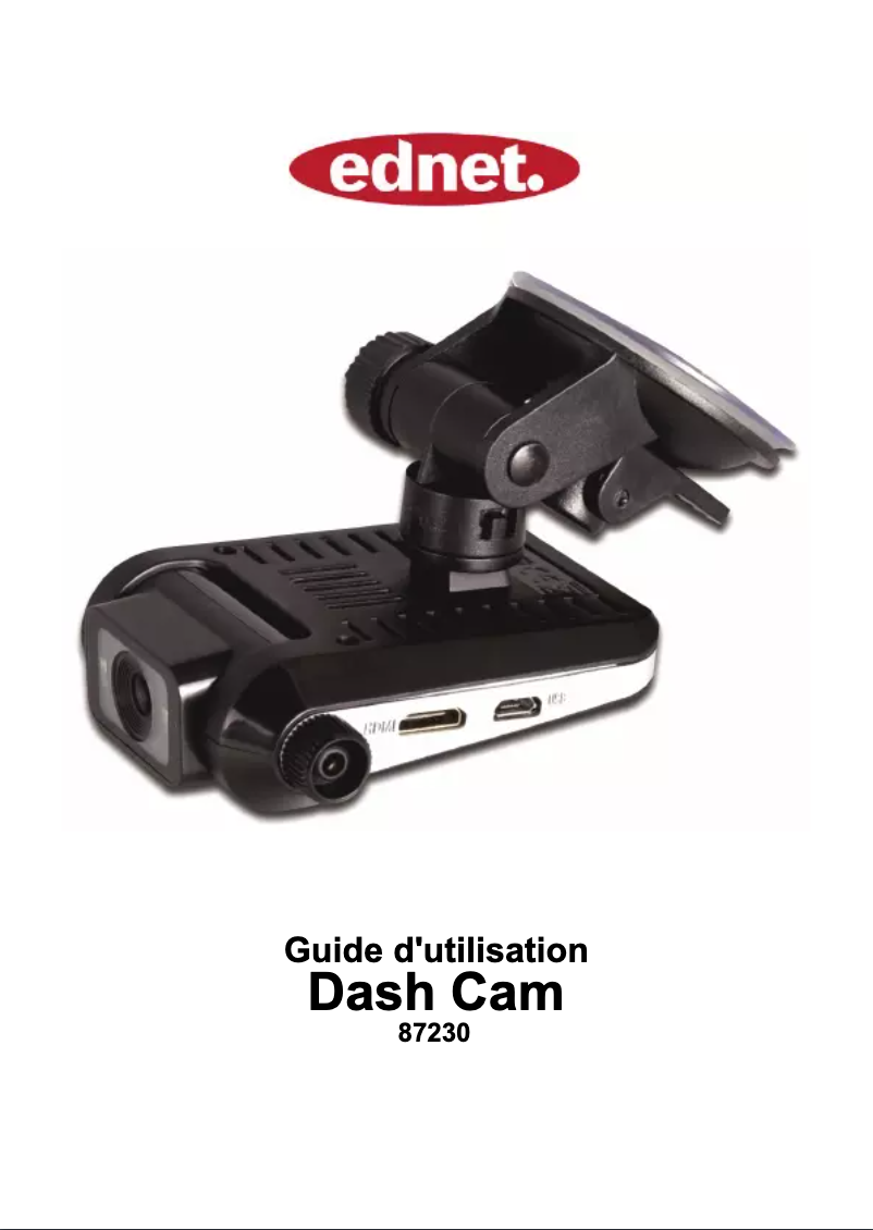 Page 1 of the manual User Manual Ednet Dash Cam 87230