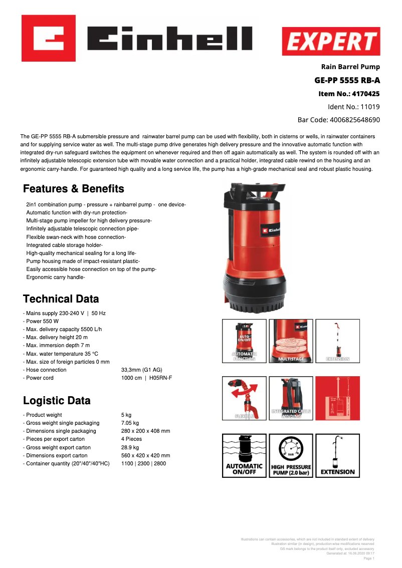 First page image of the manual for GE-PP 5555 RB-A