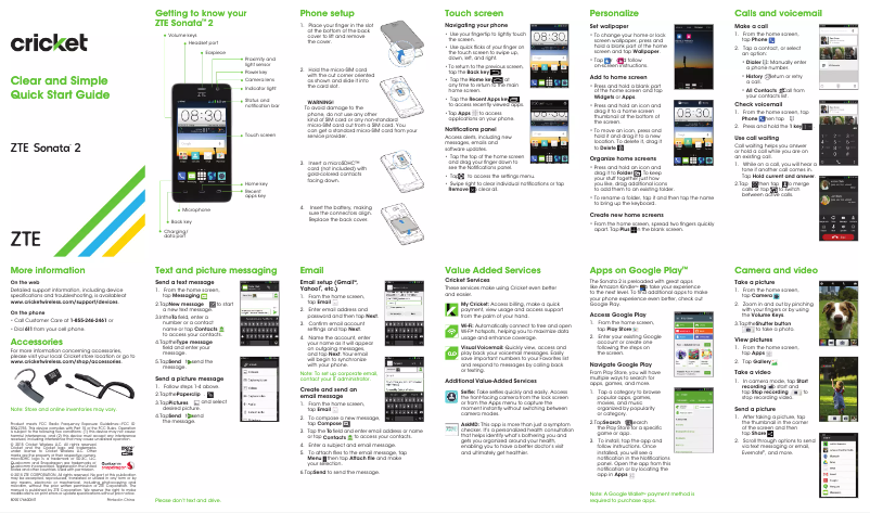Page 1 of the manual User Manual ZTE Sonata 2