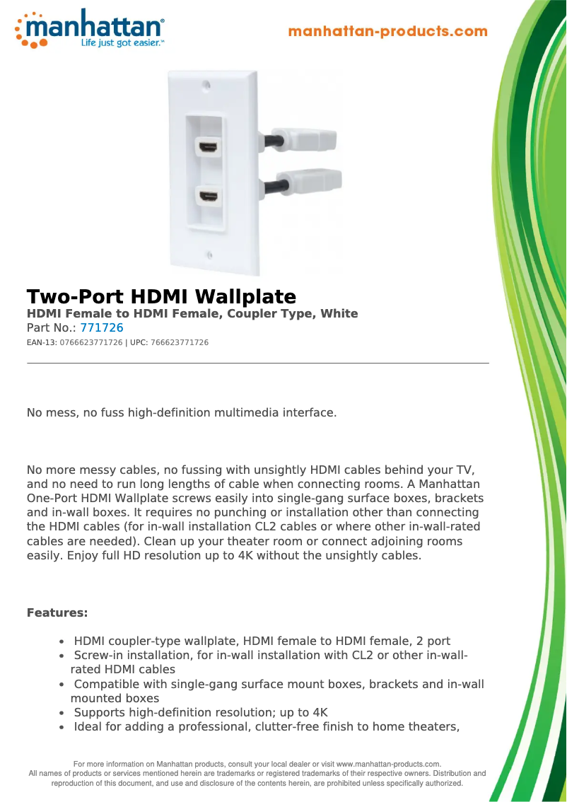 First page image of the manual for 771726