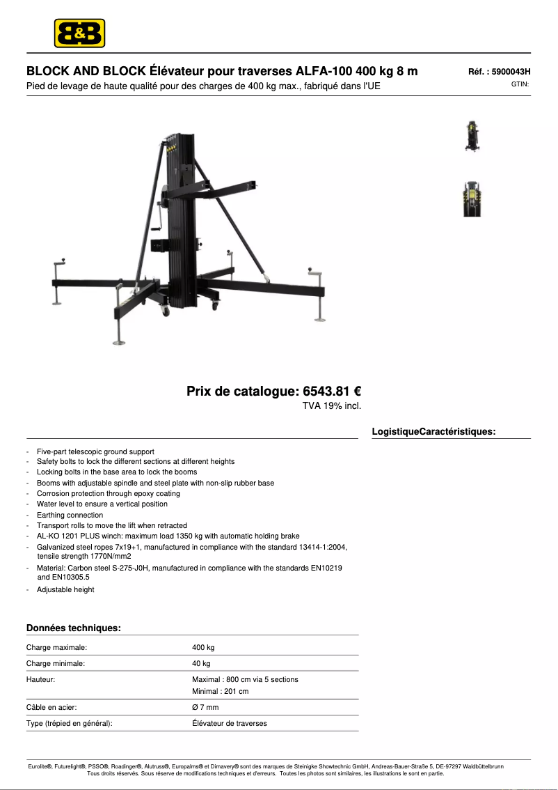 First page image of the manual for ALFA-100