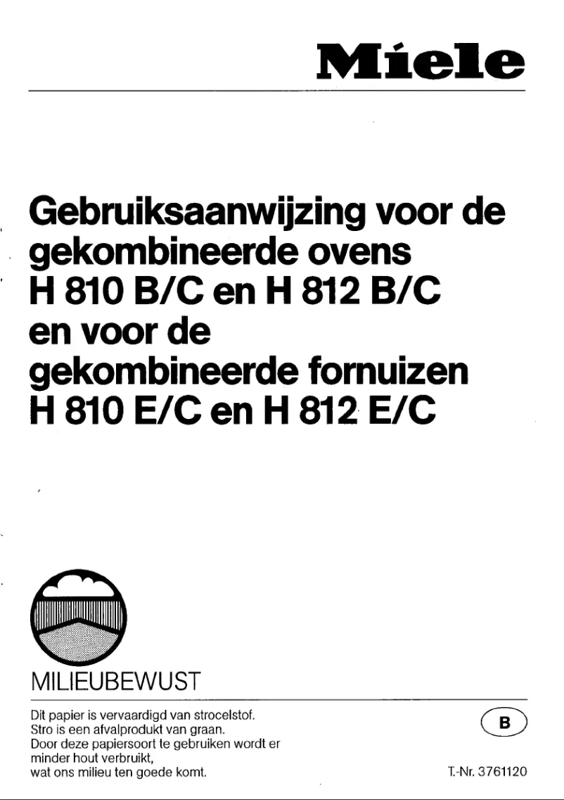 Page 1 of the manual User Manual Miele H 812 B C
