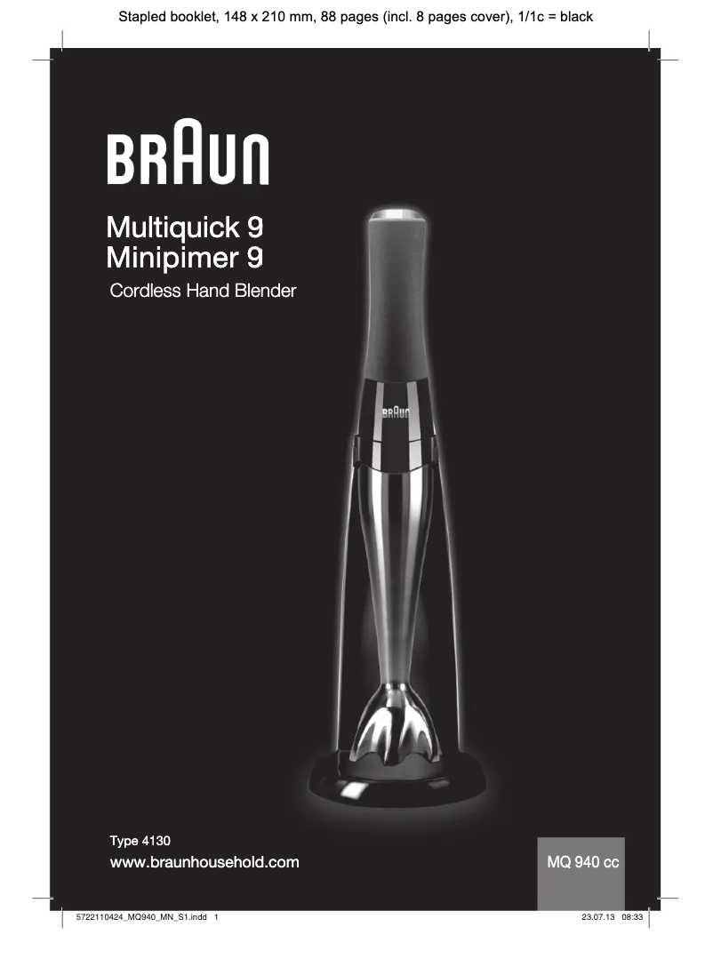 First page image of the manual for MQ 940cc