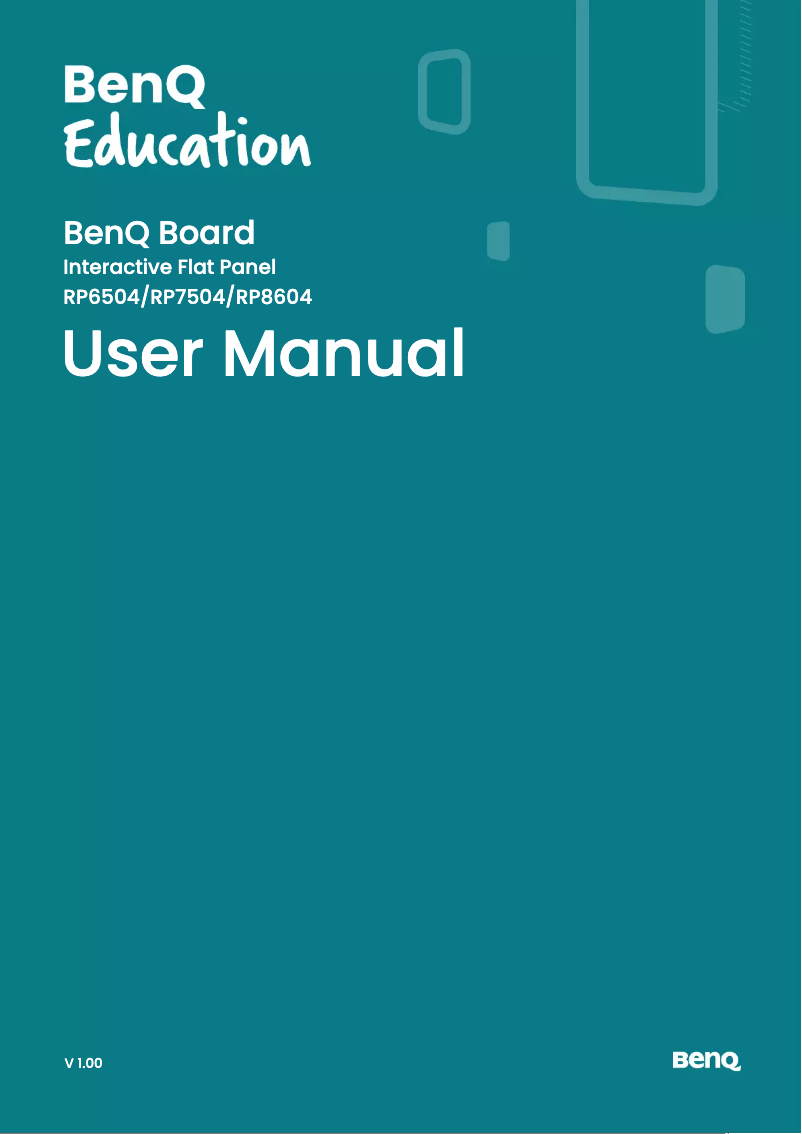 Page 1 de la notice Manuel utilisateur BenQ RP8604