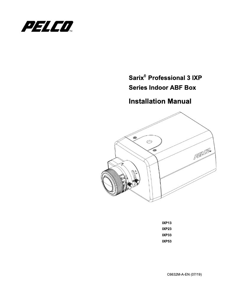 Page 1 of the manual User Manual Pelco Sarix Professional IXP23