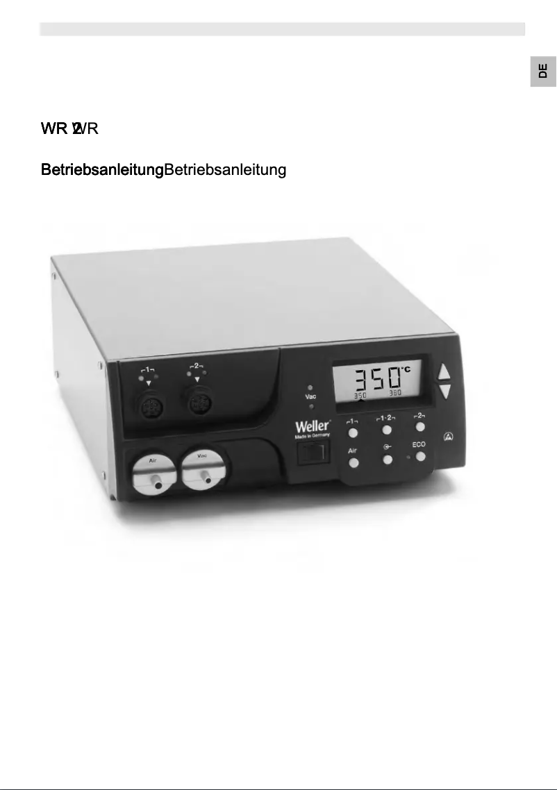 First page image of the manual for WR 2