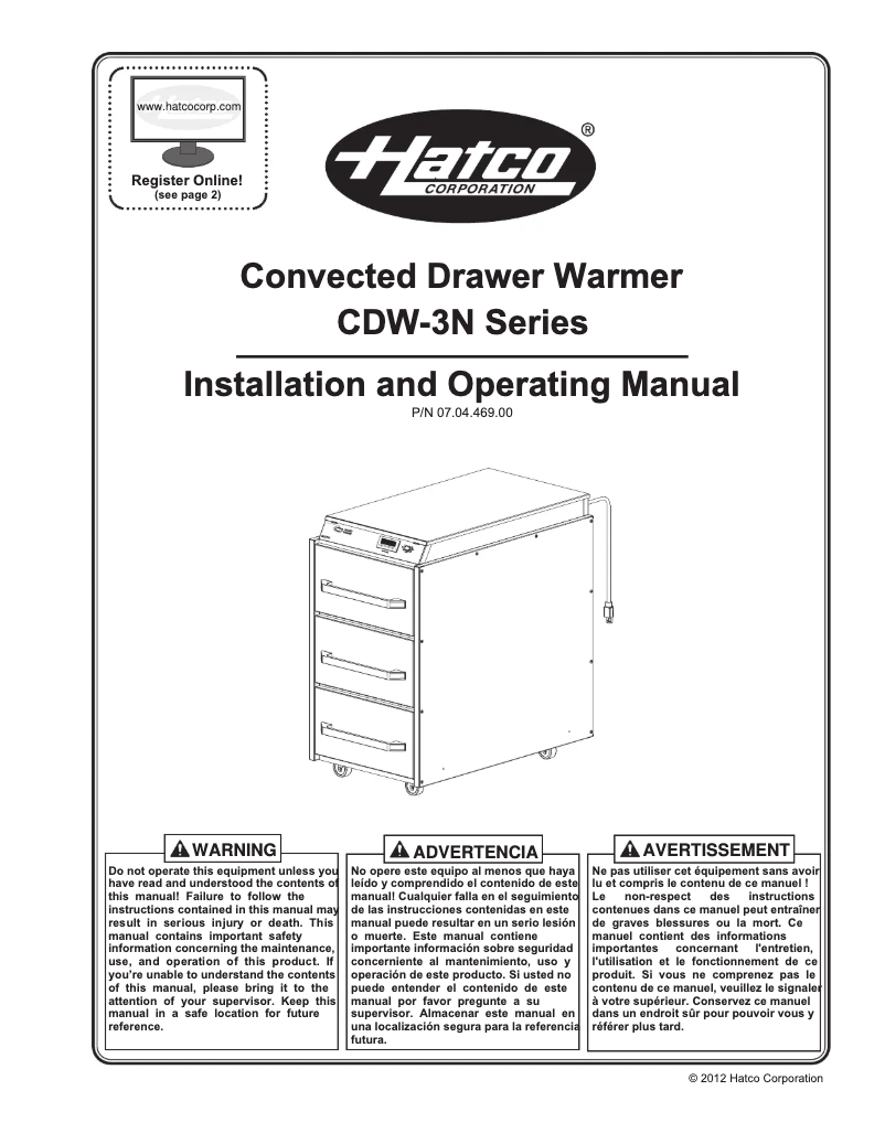 First page image of the manual for CDW-3N