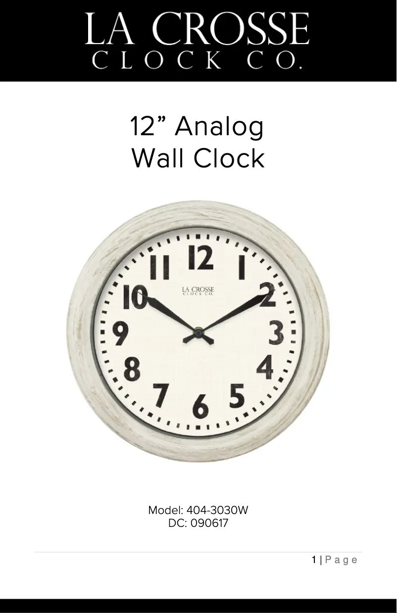 Page 1 of the manual User Manual La Crosse Technology 404-3030W