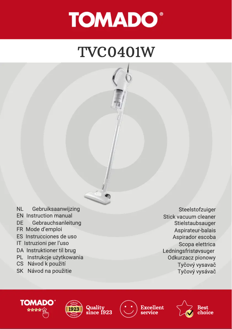 First page image of the manual for TVC0401W