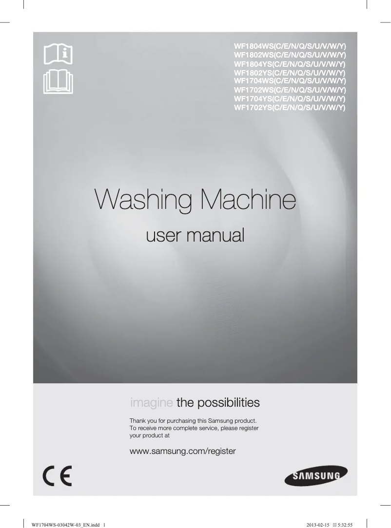 Page 1 of the manual User Manual Samsung WF1704WSE2/XEU