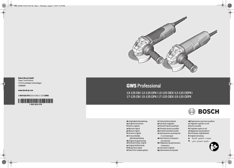 First page image of the manual for GWS 17-125 CIX Professional