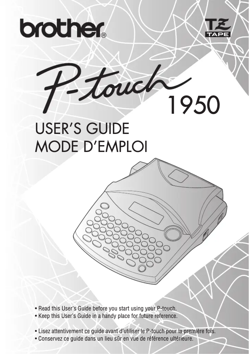 First page image of the manual for P-touch PT-1950
