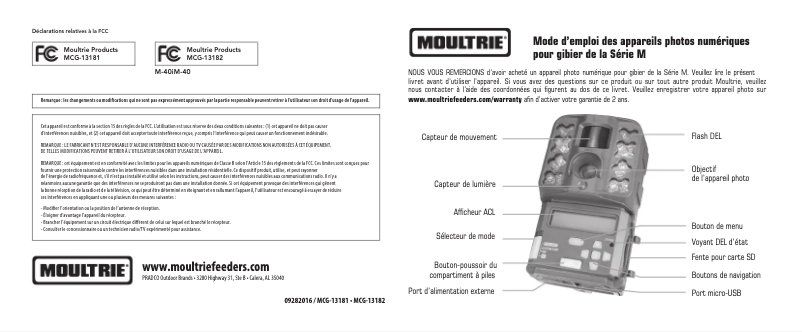 Page 1 of the manual User Manual Moultrie M-40